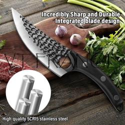 Couteau Chasse Cuisine Boucher Forge Main-Noir