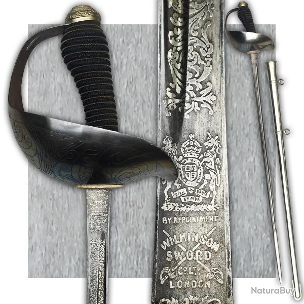 RARE & MASSIF SABRE PALASH CAVALERIE HUSSARD BRITANNIQUE M1912 WILKINSON TYPE WW1