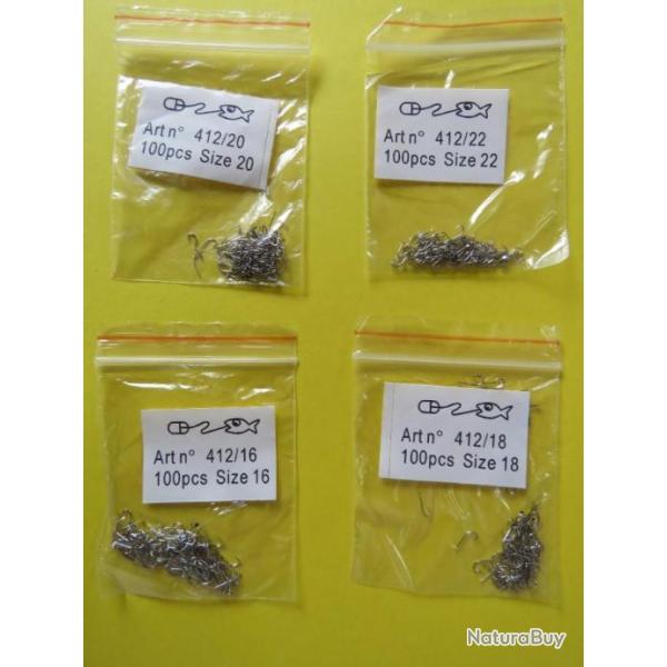 pche au coup lot de 400 hameons, n 16,18,20,22