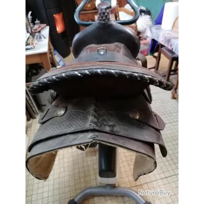 Selle western cuir lisse grand cheval - WALDHAUSEN - Cheval