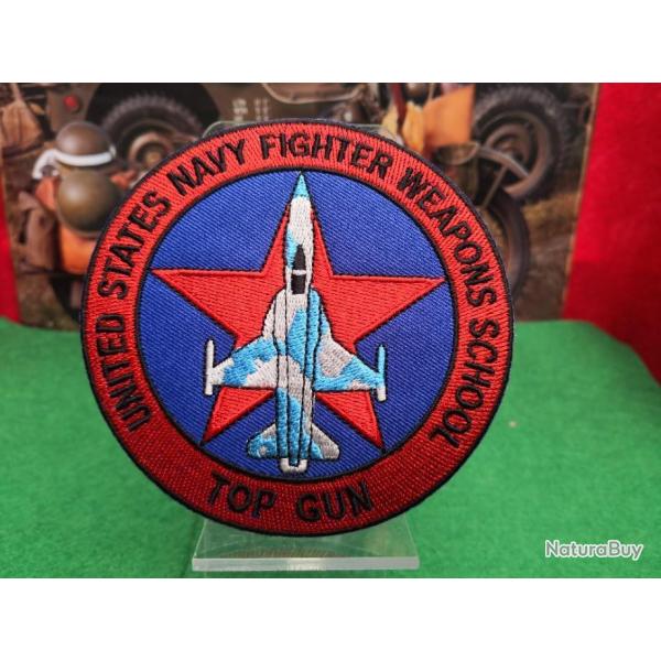 US NAVY -Patch brod�  Fighter weapons school TOP GUN ( Diam�tre 100 mm ) 4a.