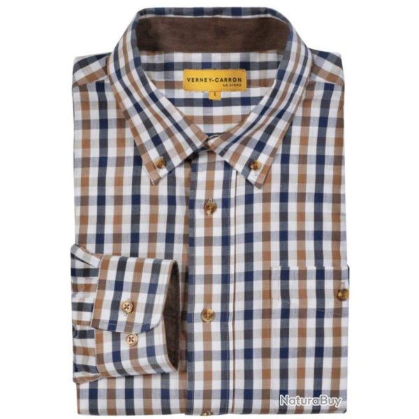 Chemise � carreaux NANCAY bleu VERNEY CARRON