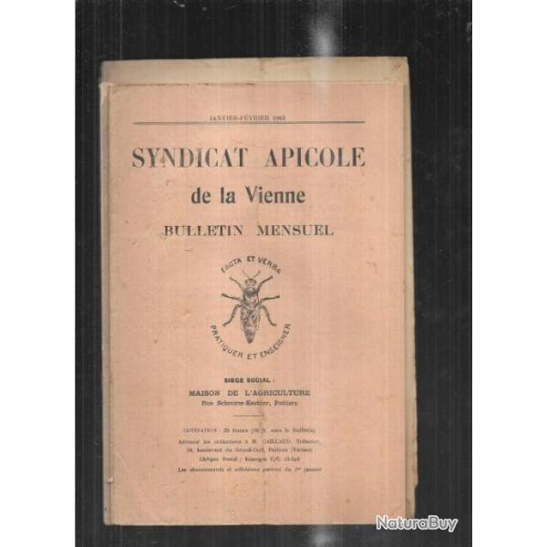 syndicat apicole de la vienne bulletin  de 1942 janvier � d�cembre manque mars , 6 exemplaires