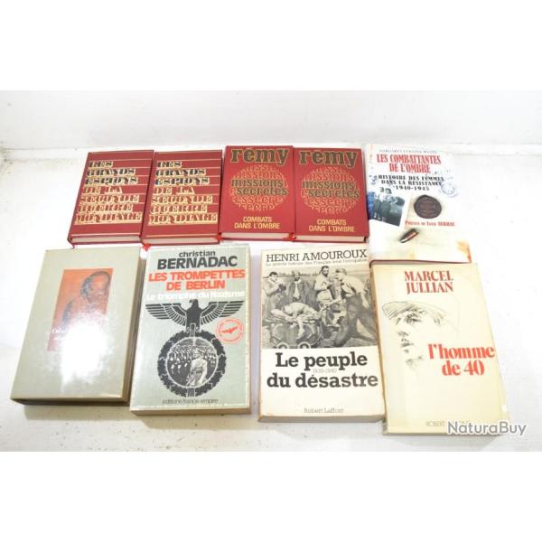 Lot livres militaria d�stockage, Deuxi�me Guerre Mondiale WW2 livre France Allemagne USA ... (lot C)