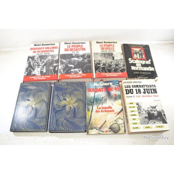 Lot livres militaria d�stockage, Deuxi�me Guerre Mondiale WW2 livre France Allemagne USA ... (lot E)