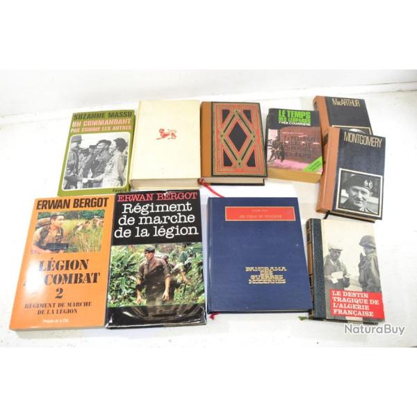 Lot livres militaria d�stockage, WW2 Guerre Indochine Alg�rie para l�gion �trang�re ... (lot B)