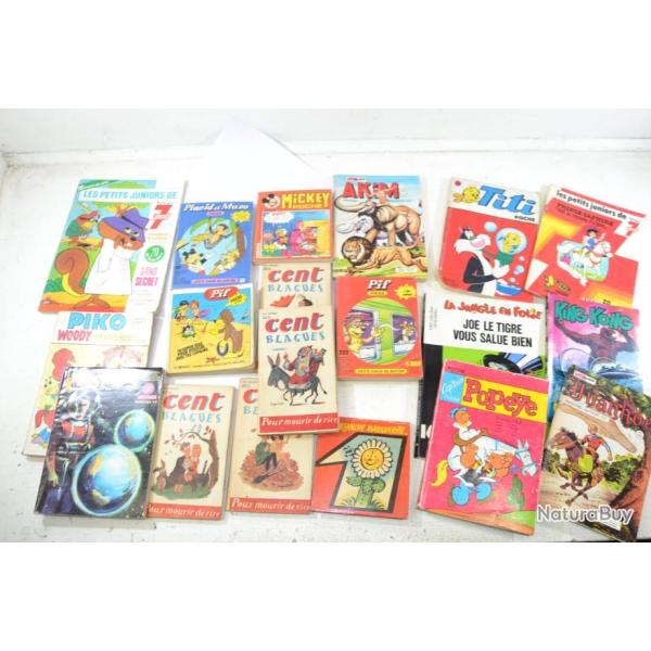 Lot livres jeunesses ann�es 1950 60 70. Mickey Placid et Muzo Pif Akim King Kong Mon Journal Yvanhoe