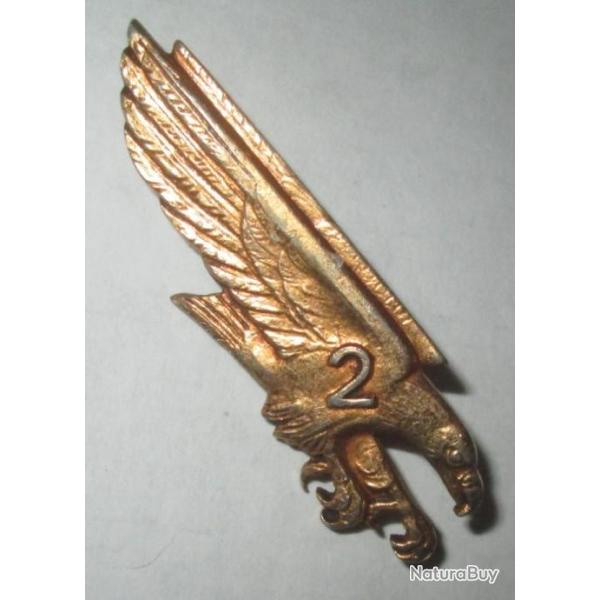 2� Brigade Parachutiste, m�tal dor�, dos guilloch�, pastille oblongue