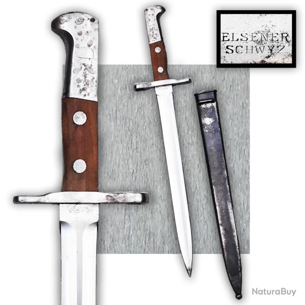 TRES BELLE & RARE BAIONNETTE / POIGNARD DE COMBAT SUISSE ELSENER SCHWYZ MODELE 1906 ORIGINAL 02
