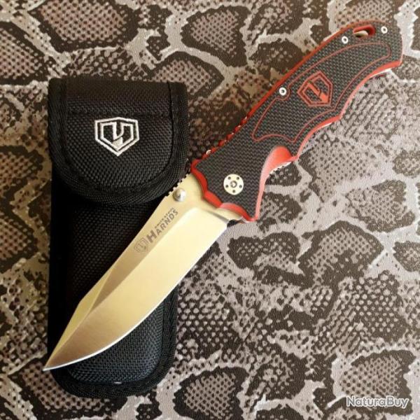 HARNDS Blazer Couteau Pliant Lame acier 9CR18MOV Poign�e G10 Chasse Rando