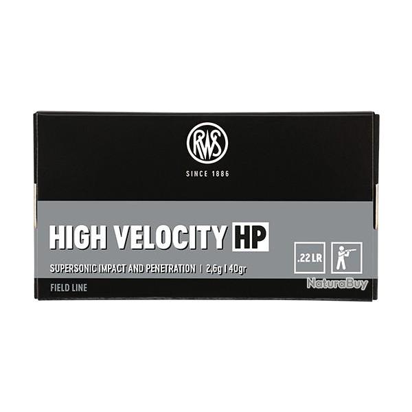 Munitions RWS 22 LR High Velocity HP 2.6g 40gr x10 boites