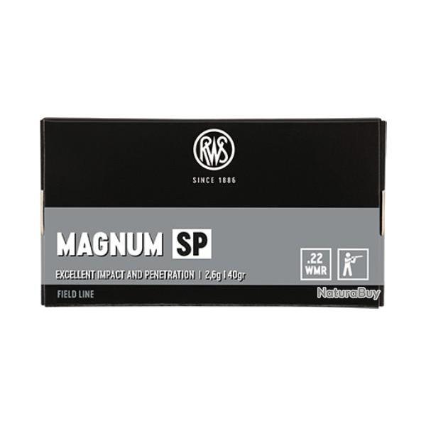 Munitions RWS 22 LR Magnum SP 2.6g 40gr x5 boites