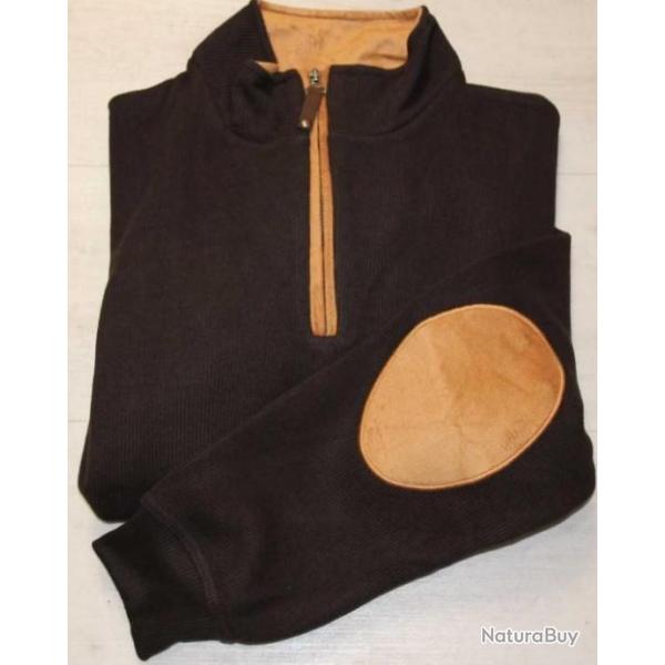 H24 Sweat col zipp� chocolat Lovergreen