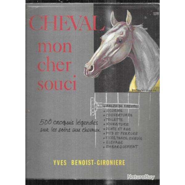 Cheval mon cher souci tous les soins aux chevaux en 500 croquis l�gend�s d'y.benoist-gironi�re