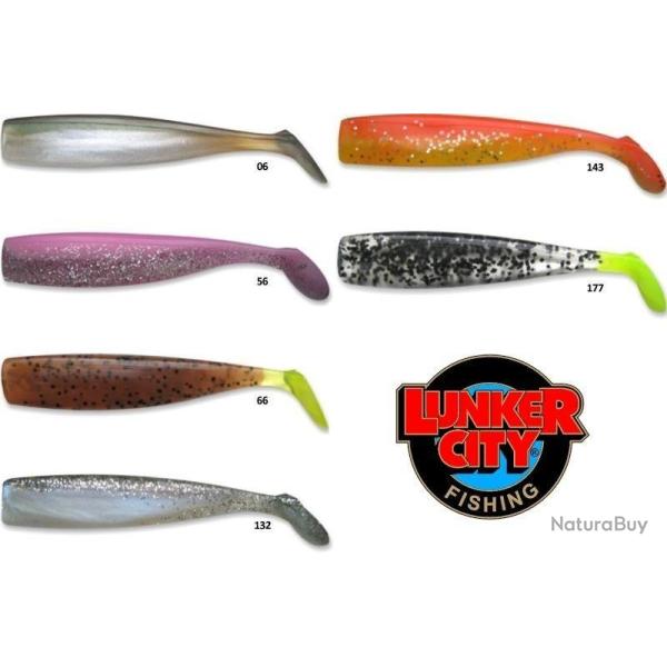 Promo: Leurre Lunker City Shaker 3.25" Salt/Pepper Chartreuse Tail par 8