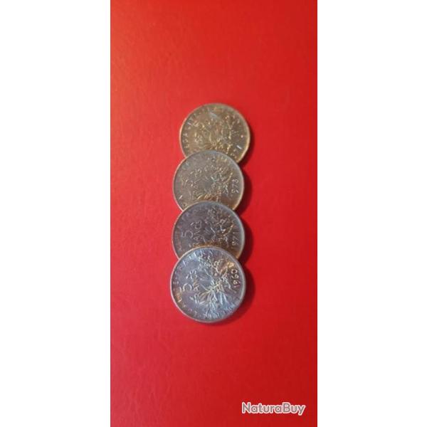 3 pi�ces de 5 francs nickel
