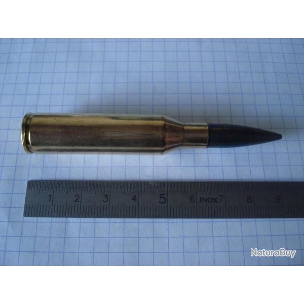 une cartouche de 338 norma magnum,  marque norma, ogive diamond line match , pour collection