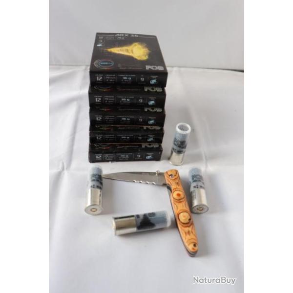 LOT  FOB ARX 36 PLOMB  50 cartouches + couteau b�casse FOB