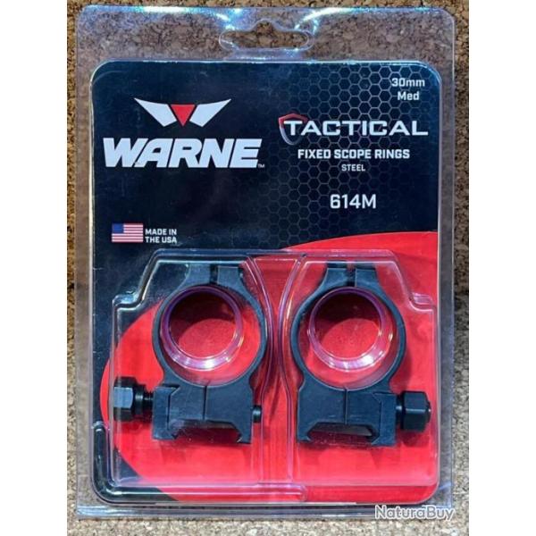 COLLIERS SUPPORT WARNE ACIER TACTICAL 614M �30MM MED FIXE RAIL PICATINNY