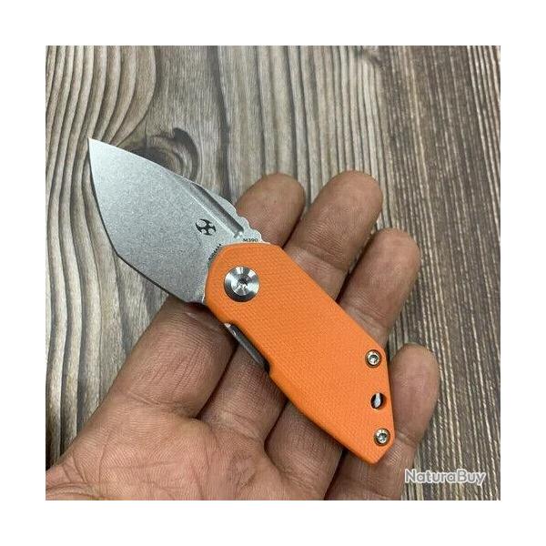 Couteau Kansept Rio Orange Lame Acier M390 Stonewash Manche G10 Linerlock K3044A4