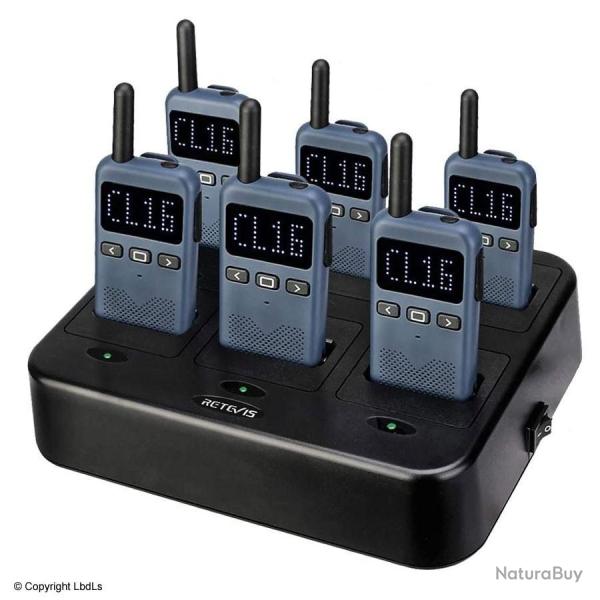 Pack de 6 RB619 Retevis PMR446 avec chargeur 6