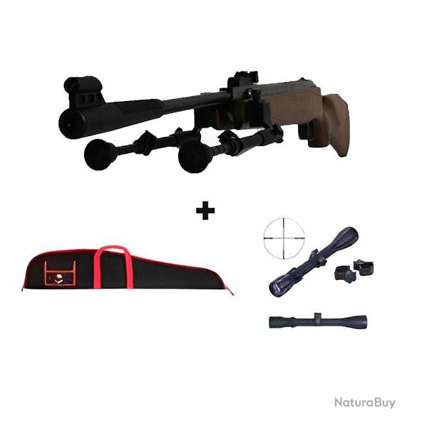 PACK1 CARABINE + BIPIED ARTEMIS GR1250W Cal. 4,5 mm + Lunette 3-9 x 40 Ret. MIL DOT