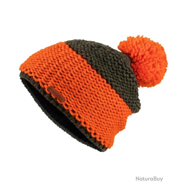 Bonnet chaud avec pompon (Couleur: Orange/vert)