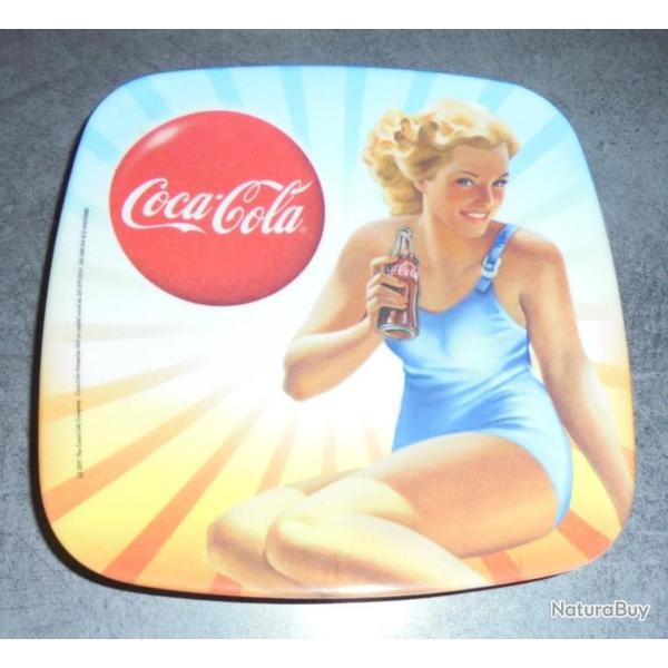 COLLECTOR COCA-COLA SOUCOUPE RAMASSE-MONNAIE VIDE-POCHE PUBLICITAIRE 15x15cm
