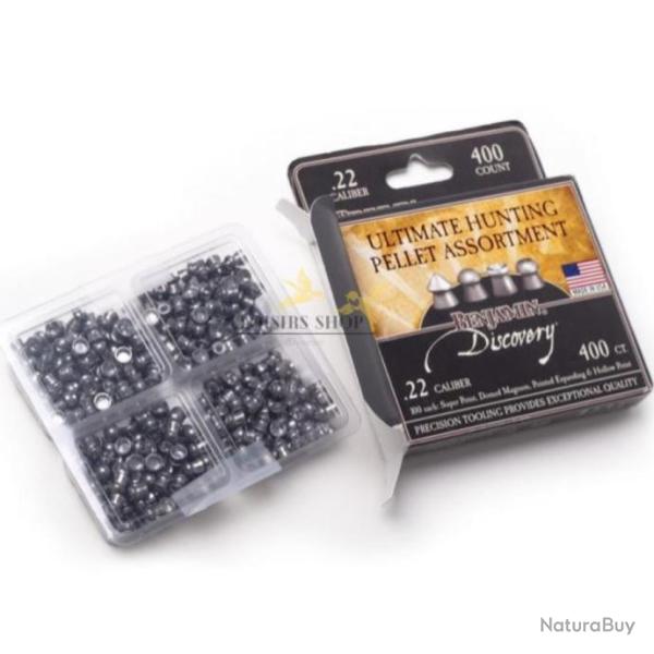 Assortiment 400 plombs de qualit� exceptionnelle cal.5,5mm Crosman (fabriqu� aux USA)