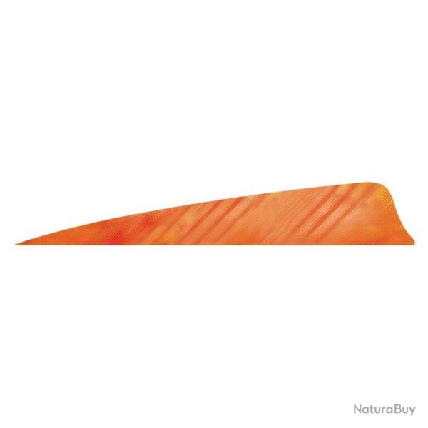 GATEWAY - Plumes naturelles Shield 4" LH TRE TRE ORANGE-BLANC