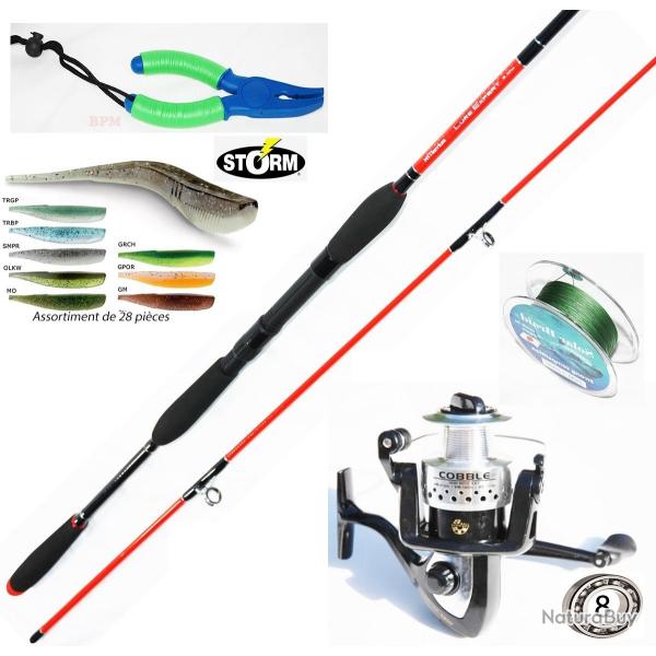 Ensemble canne + moulinet + accessoires p�che mer bateau leurre