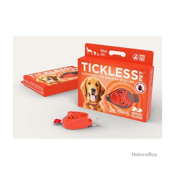 Wahoo ! R�PULSIF TICKLESS TIQUES � ULTRASON NOIR POUR CHIEN ORANGE