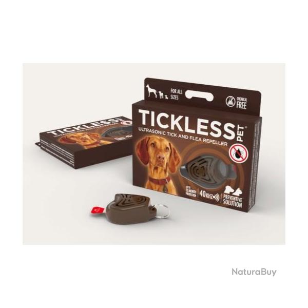Wahoo ! R�PULSIF TICKLESS TIQUES � ULTRASON NOIR POUR CHIEN MARRON