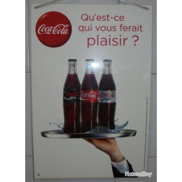 COCA-COLA PLAQUE PANNEAU RECTO VERSO - TARIF des CONSOMMATIONS / BOISSONS - 2010