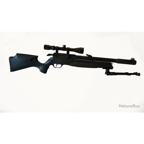 CARABINE + BIPIED ARROW PCP + Lunette 3-9 x 40 Mil Dot Cal. 5,5 mm, 19,9 joul.+ Kit Puissance