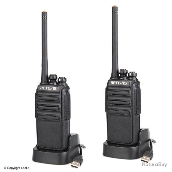 Boite de 2 RT24 Retevis PMR446 avec chargeurs