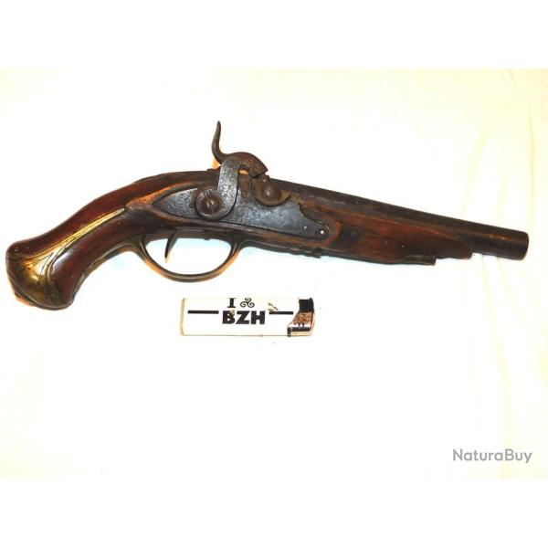 JOLI ANCIEN GRAND PISTOLET � SILEX - MODIFIE PERCUSSION  � voir ........  #.2
