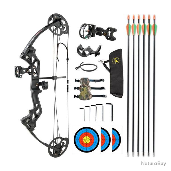 Arc � poulies Topoint M3 LH Noir 26" 10-30 lbs 17 - 27 in