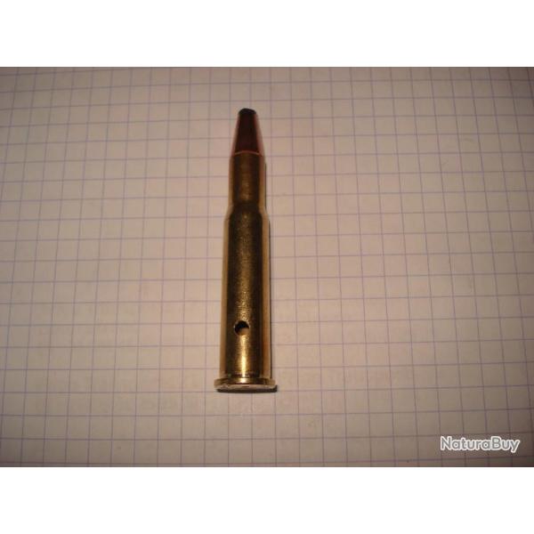 une cartouche 30 30 winchester ogive demi blind�e de marque PPU neutralis�e perc�e pour collection