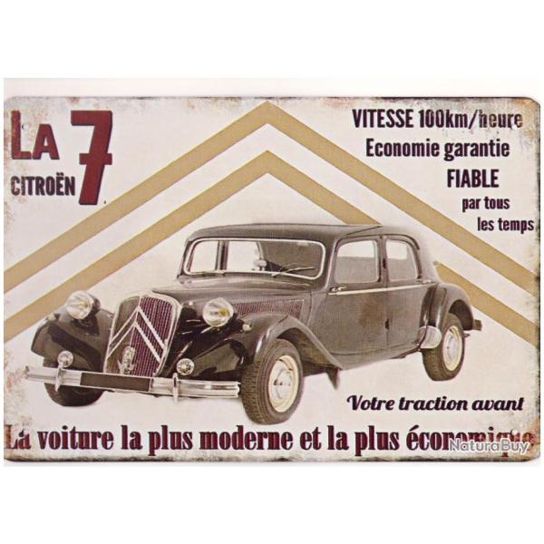 PLAQUE PUBLICITAIRE METAL CITROEN TRACTION AVANT 7