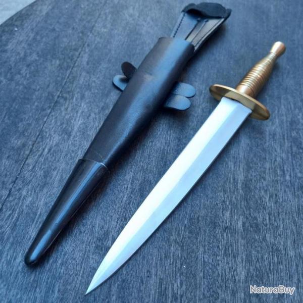 Poignard Double tranchants avec tui en cuir noire