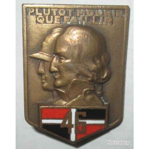 46� Rgt d'Infanterie, 2 t�tes, quartiers oranges