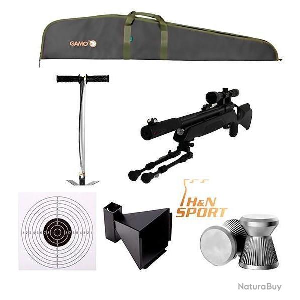 CARABINE AVEC BIPIED GAMO ARROW + Lunette 3-9 x 40 Mil Dot Cal. 4,5 mm, + ( Kit Puissance )