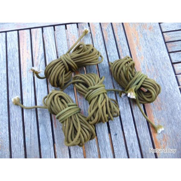 Lacets pour bottes de saut en suspente / drisse de voilure de parachute US T5 ou T7 WW2 39-45