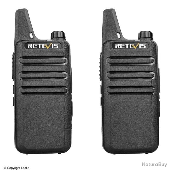 Boite de 2 talkie walkie Retevis RT622 PMR446