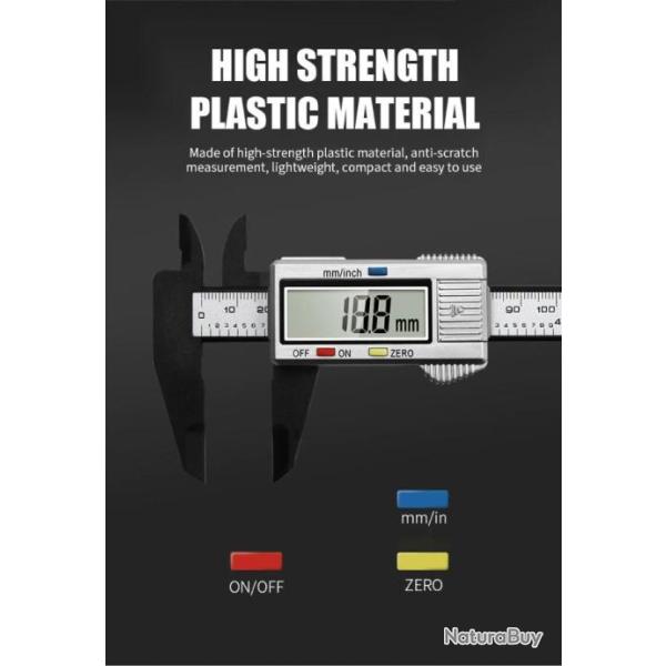 Pied � coulisse num�rique �lectronique en Fibre de carbone, 150mm, Vernier � cadran, pavim�tre, micr
