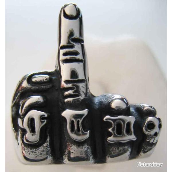 BAGUE ACIER INOX USA  FUCK - Ref.23