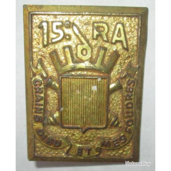 15� R�giment d'Artillerie, rectangle dor�, dos guilloch�