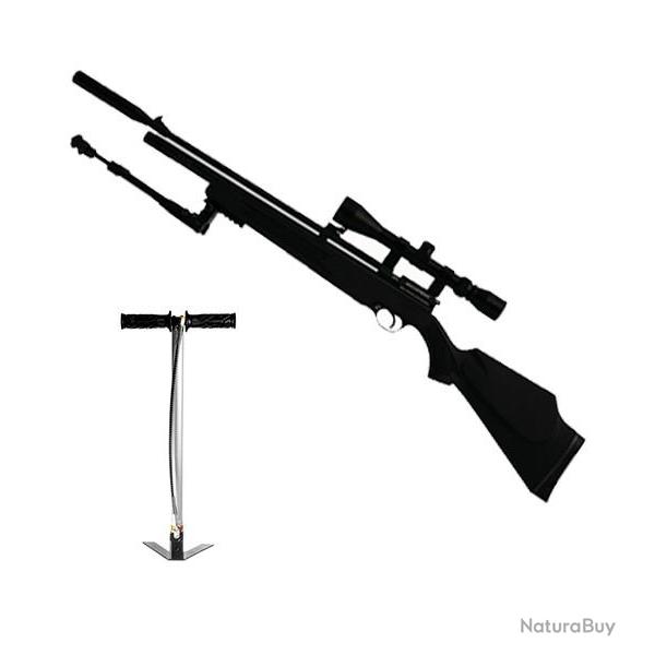 CARABINE+BIPIED  SNOWPEAK PR900R SYNTH�T. + Lunette 3-9x40 MilDot + pompe bar Cal. 5,5 mm, 19,9 Joul