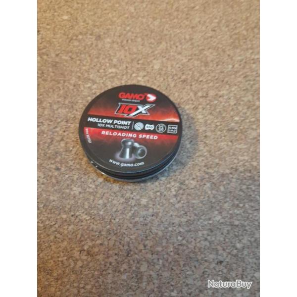 1 boite Plombs 10X HOLLOW POINT 4,5 mm - GAMO